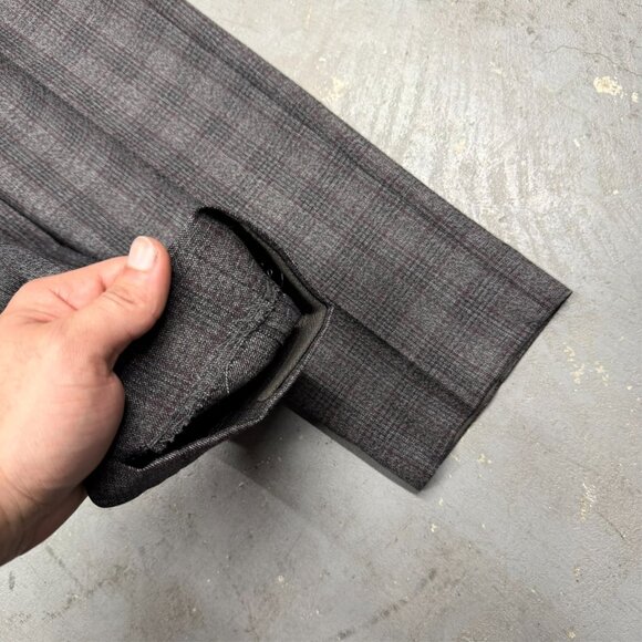 Pal Zileri Dress Pants Plaid Wool Trousers Hopsack Slim Fit 34x31 - Picture 5 of 9